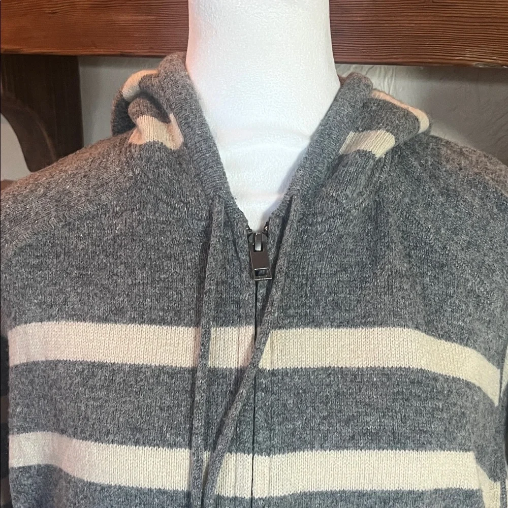 GANT Original Rugger Striped Lambswool Zip Up Hoodie, size 2XL